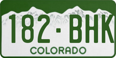 CO license plate 182BHK