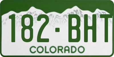 CO license plate 182BHT