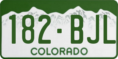 CO license plate 182BJL