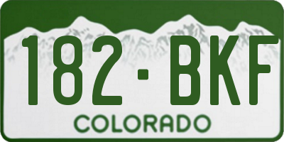 CO license plate 182BKF