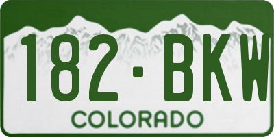CO license plate 182BKW