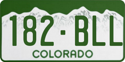 CO license plate 182BLL