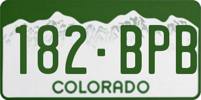 CO license plate 182BPB