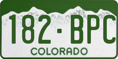 CO license plate 182BPC
