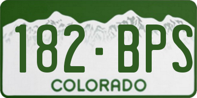 CO license plate 182BPS