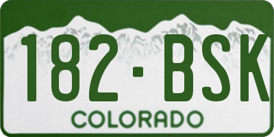 CO license plate 182BSK