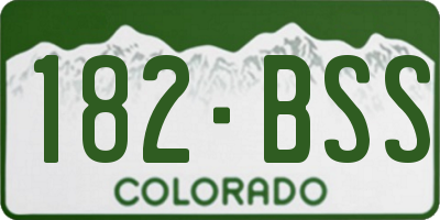 CO license plate 182BSS
