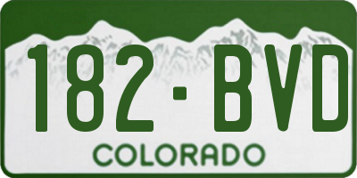 CO license plate 182BVD