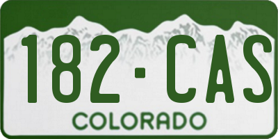 CO license plate 182CAS
