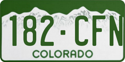CO license plate 182CFN