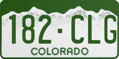CO license plate 182CLG