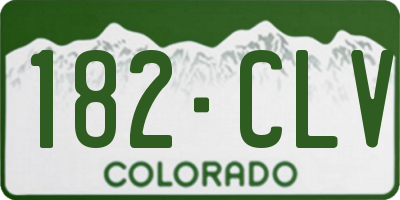 CO license plate 182CLV