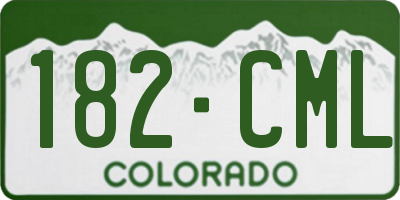 CO license plate 182CML