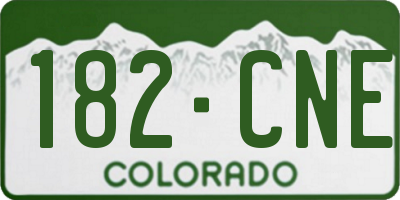 CO license plate 182CNE