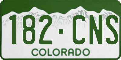 CO license plate 182CNS