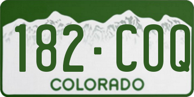 CO license plate 182COQ