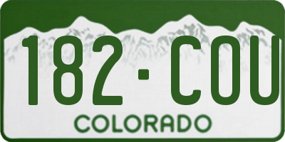 CO license plate 182COU