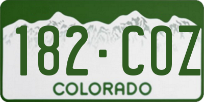 CO license plate 182COZ