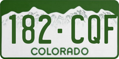 CO license plate 182CQF