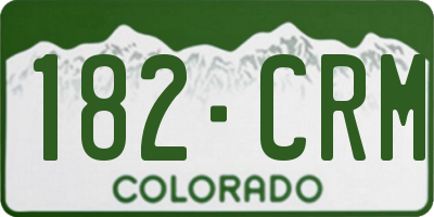 CO license plate 182CRM