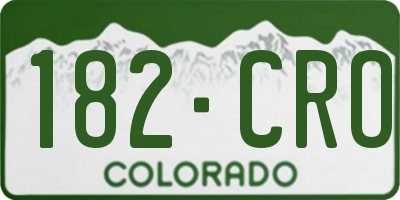 CO license plate 182CRO