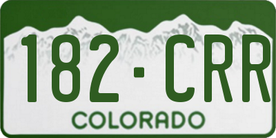 CO license plate 182CRR