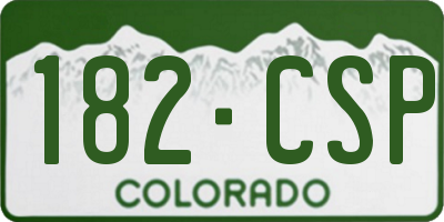 CO license plate 182CSP