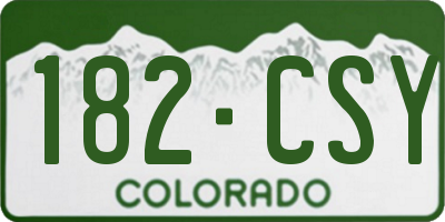 CO license plate 182CSY