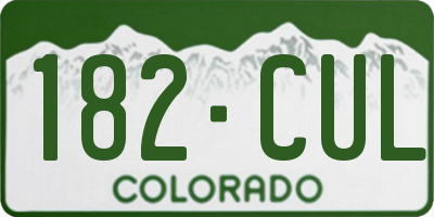 CO license plate 182CUL