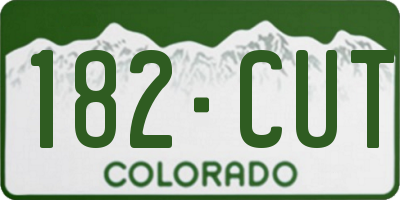 CO license plate 182CUT