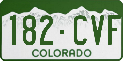 CO license plate 182CVF