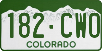 CO license plate 182CWO