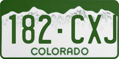 CO license plate 182CXJ