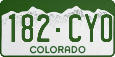 CO license plate 182CYO