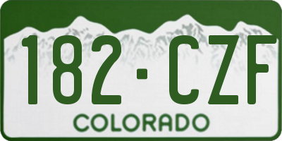 CO license plate 182CZF