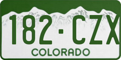 CO license plate 182CZX