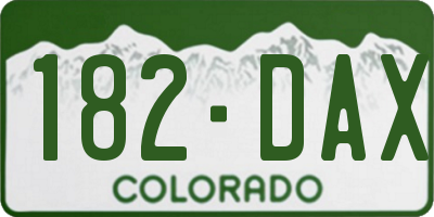 CO license plate 182DAX