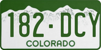 CO license plate 182DCY