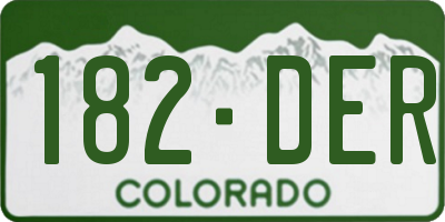 CO license plate 182DER