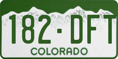 CO license plate 182DFT