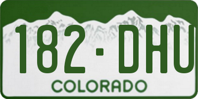 CO license plate 182DHU