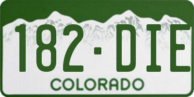 CO license plate 182DIE