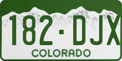 CO license plate 182DJX