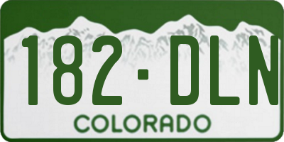 CO license plate 182DLN