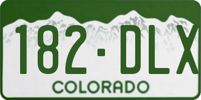 CO license plate 182DLX