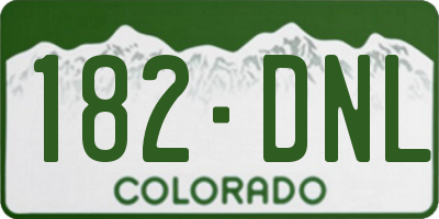 CO license plate 182DNL