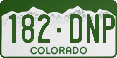 CO license plate 182DNP