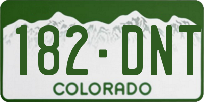 CO license plate 182DNT