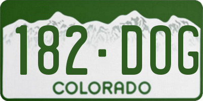 CO license plate 182DOG