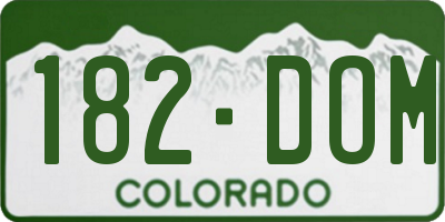 CO license plate 182DOM